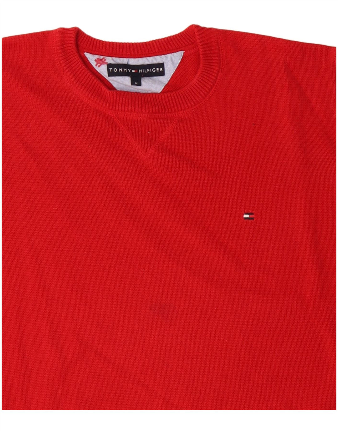 TOMMY HILFIGER Maglione girocollo da uomo in cotone rosso medio