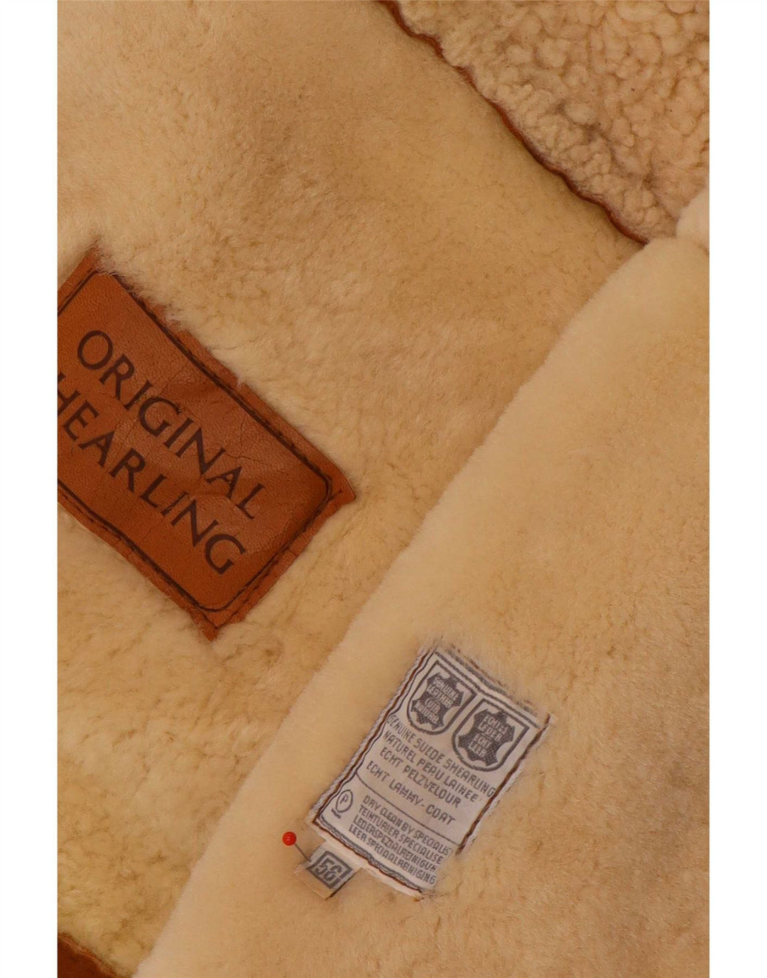 Giubbotto in shearling vintage da uomo IT 56 2XL Marrone