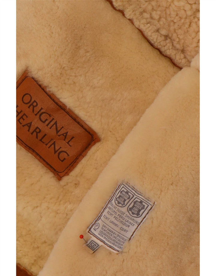 Giubbotto in shearling vintage da uomo IT 56 2XL Marrone