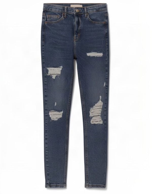 Topshop Jeans skinny effetto consumato Jamie da donna W28 L27 in cotone blu