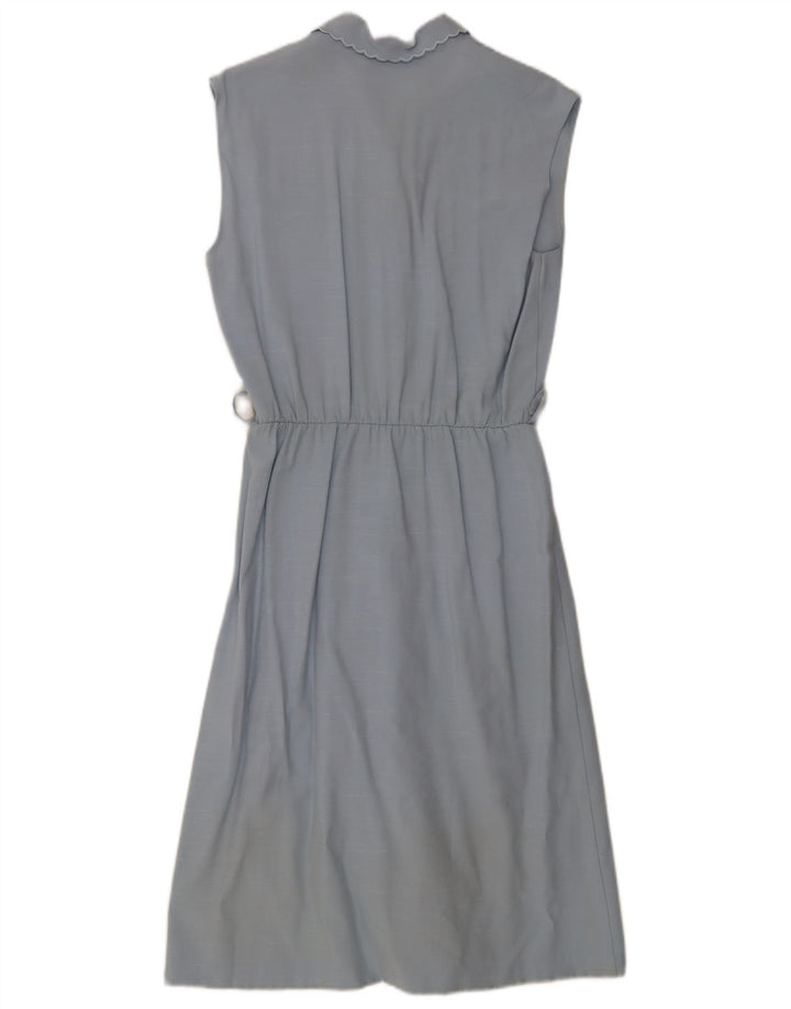 Abito vintage da donna senza maniche a trapezio IT 44 Viscosa blu medio