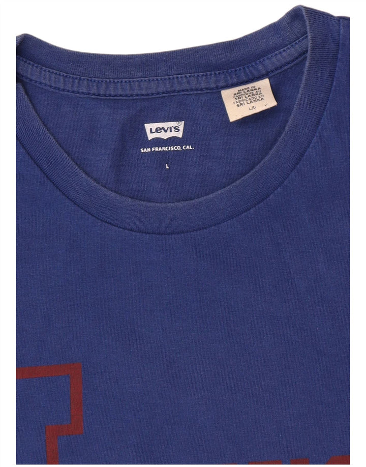 T-shirt grafica da donna Levi's Top UK 16 grande blu