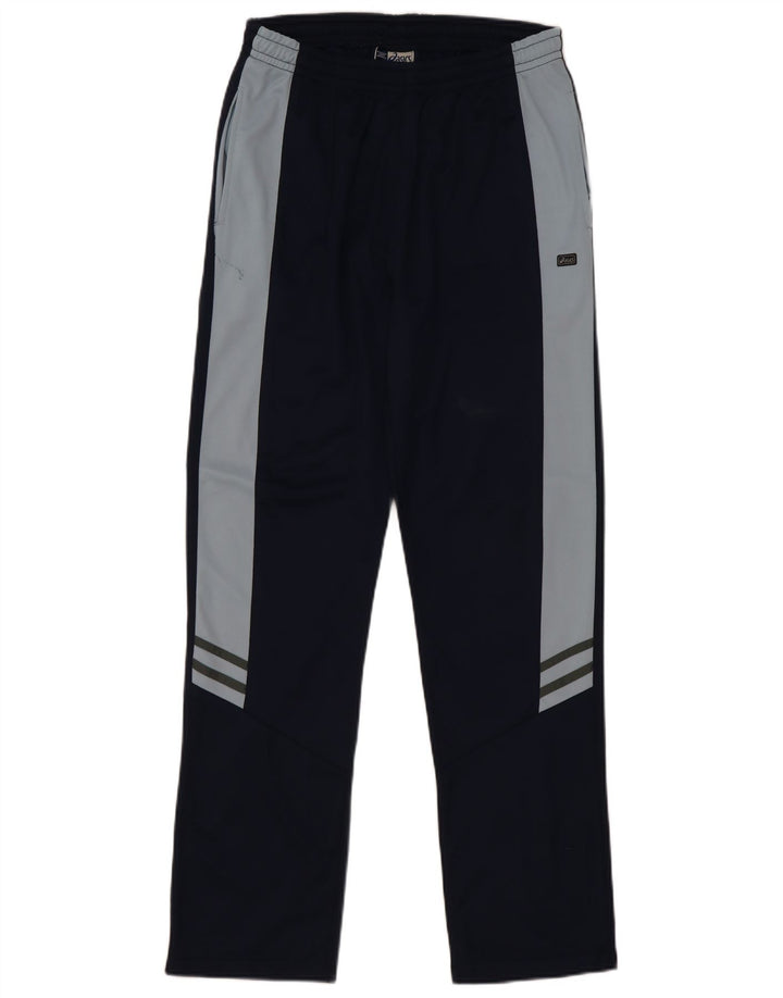 Pantaloni da tuta da uomo Asics grandi in poliestere color block blu navy