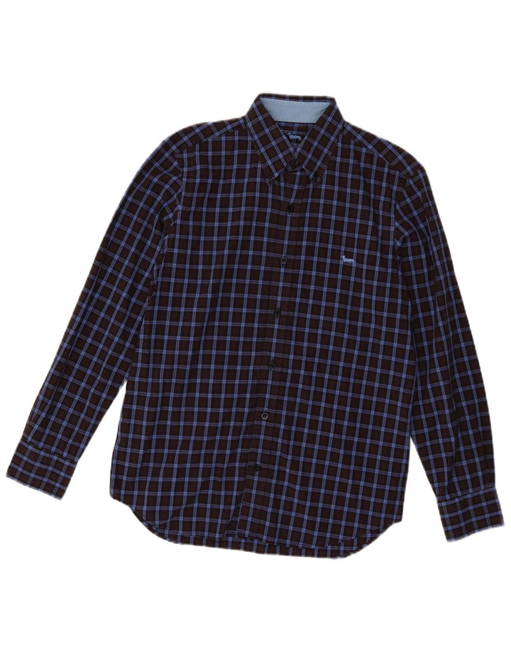 Camicia da uomo Harmont & Blaine piccola in cotone a quadri blu navy