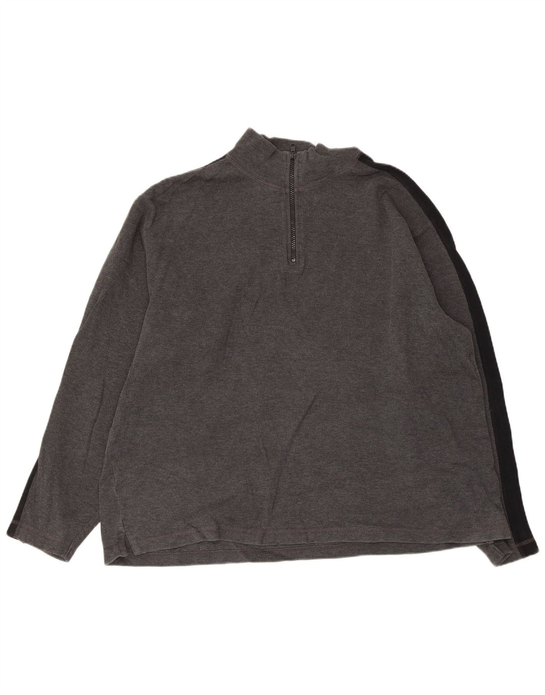 EDDIE BAUER Felpa con collo con zip da uomo Maglione grande in cotone color block grigio