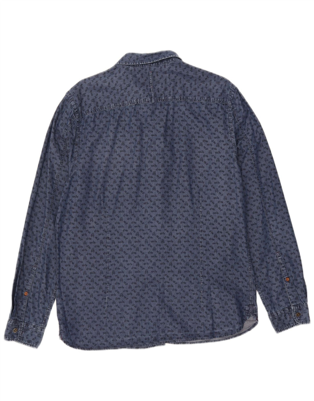 Camicia slim fit da uomo con motivo astratto White Stuff, grande cotone blu