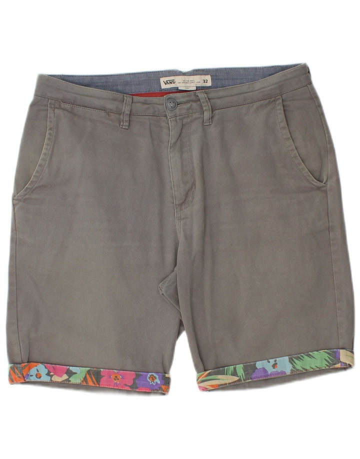 Pantaloncini chino da uomo Vans W32 in cotone grigio medio