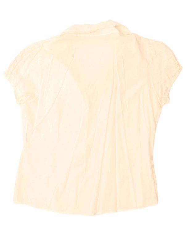 Camicia a maniche corte da donna Benetton Camicetta UK 16 Large Bianca