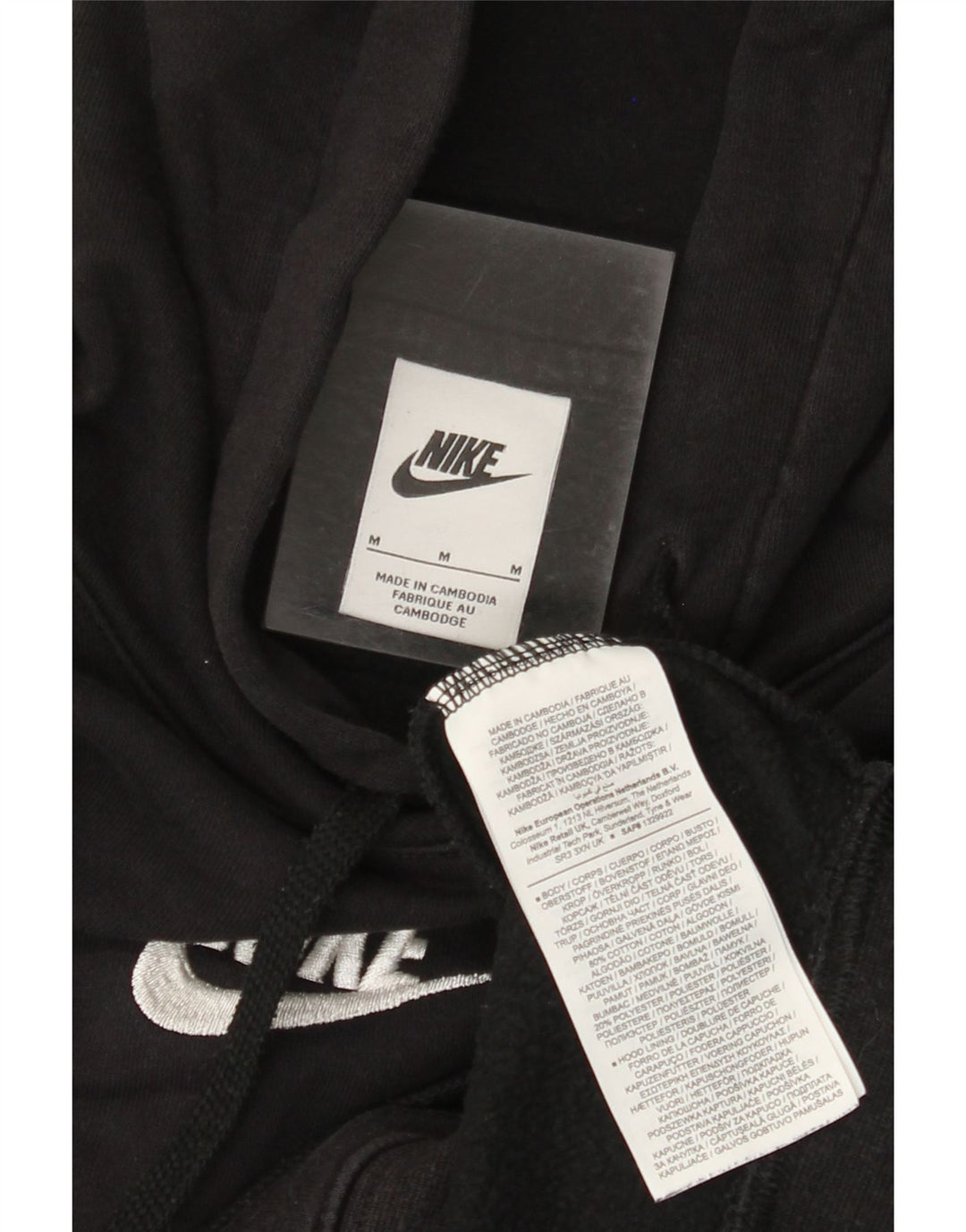 NIKE Felpa con cappuccio grafica da uomo in cotone color block medio nero