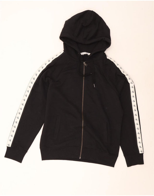 Maglione con cappuccio e zip da donna Calvin Klein Jeans UK 16 Large Black Colourblock