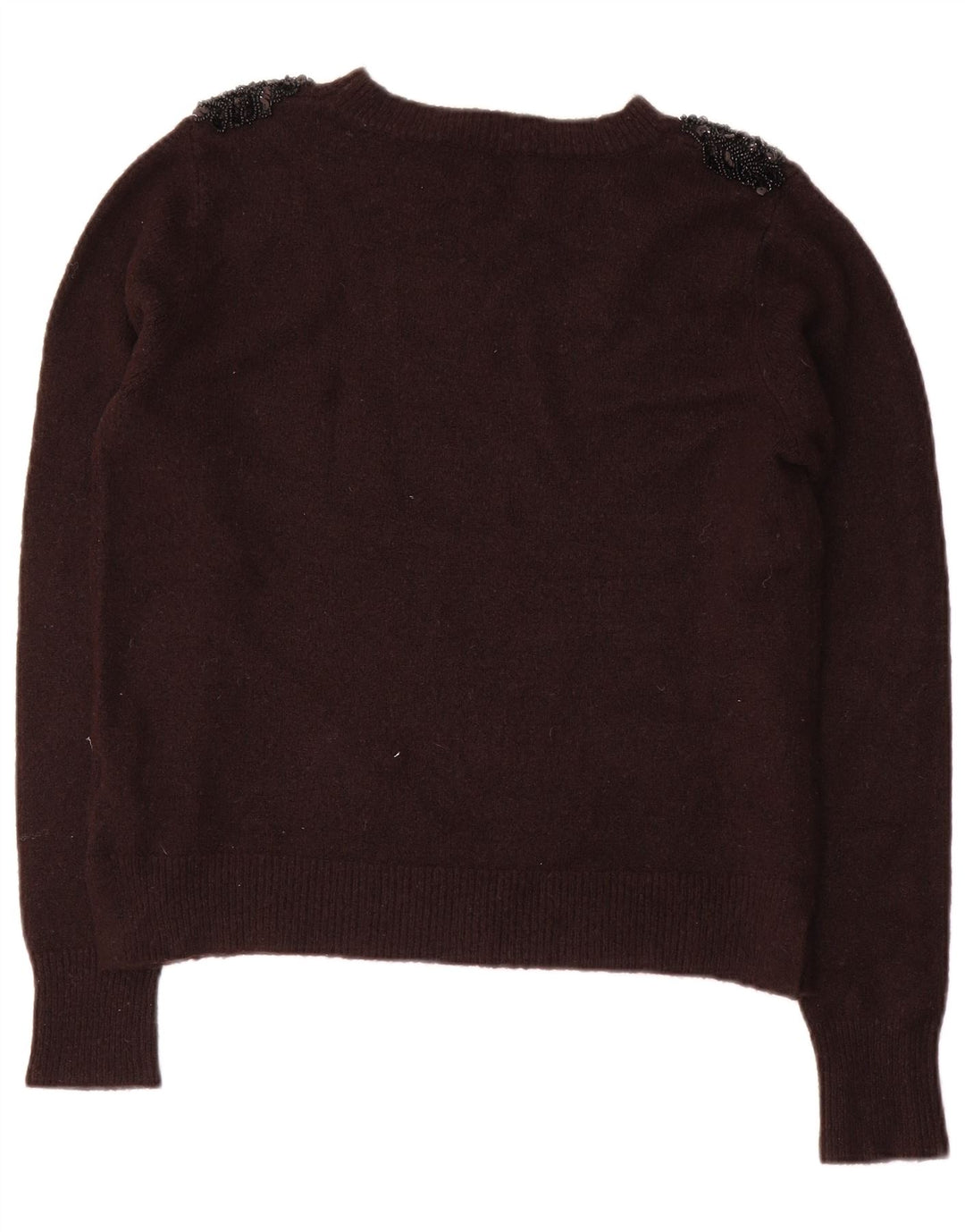 Oasis Maglione corto con scollo a barca da donna UK 14 Poliacrilico nero medio