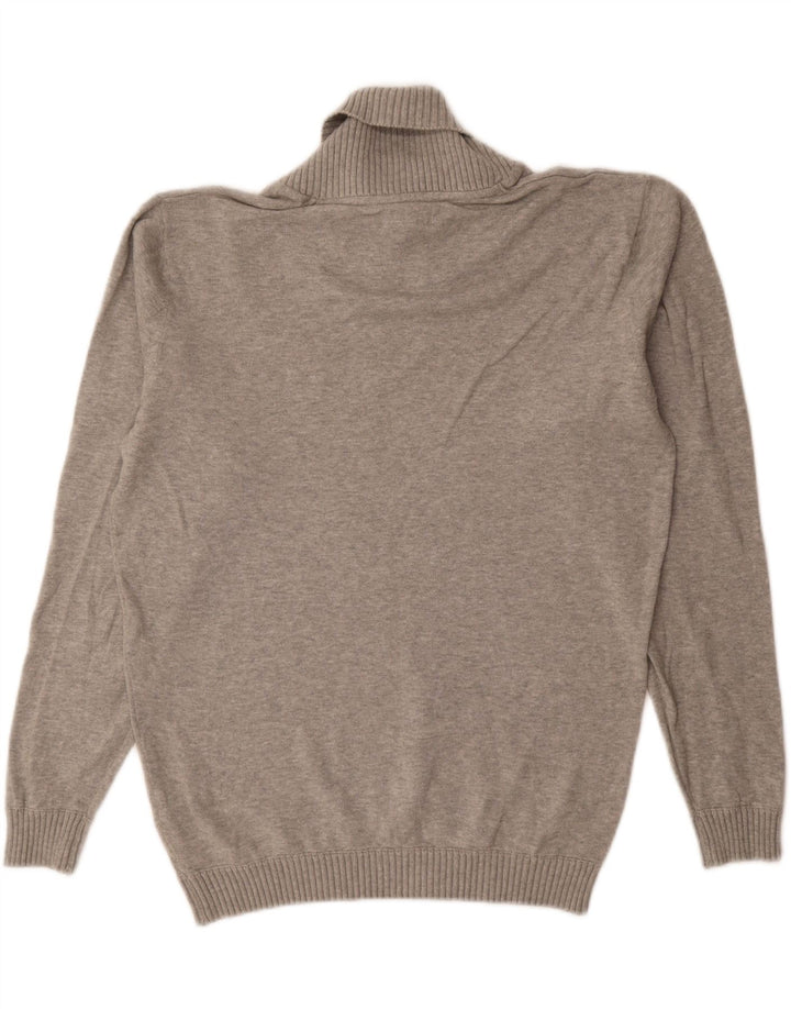 JACK & JONES Maglione da uomo con collo a scialle grande in cotone grigio