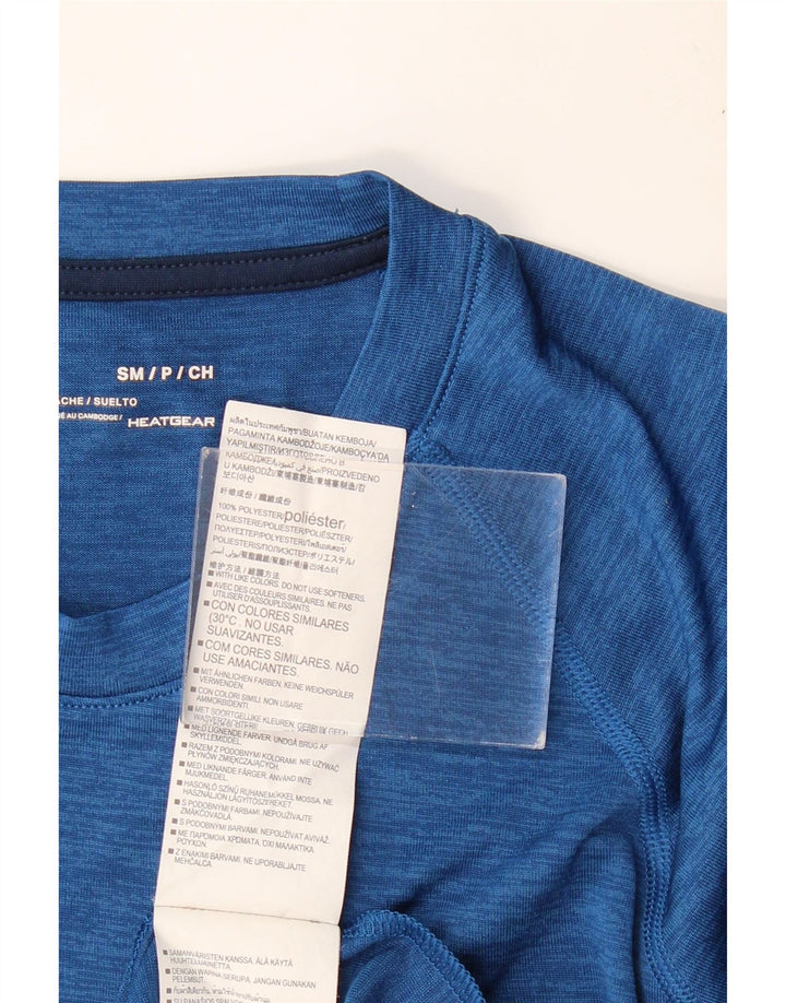 T-shirt Heat Gear da uomo UNDER ARMOUR Top in poliestere chiazzato blu piccolo