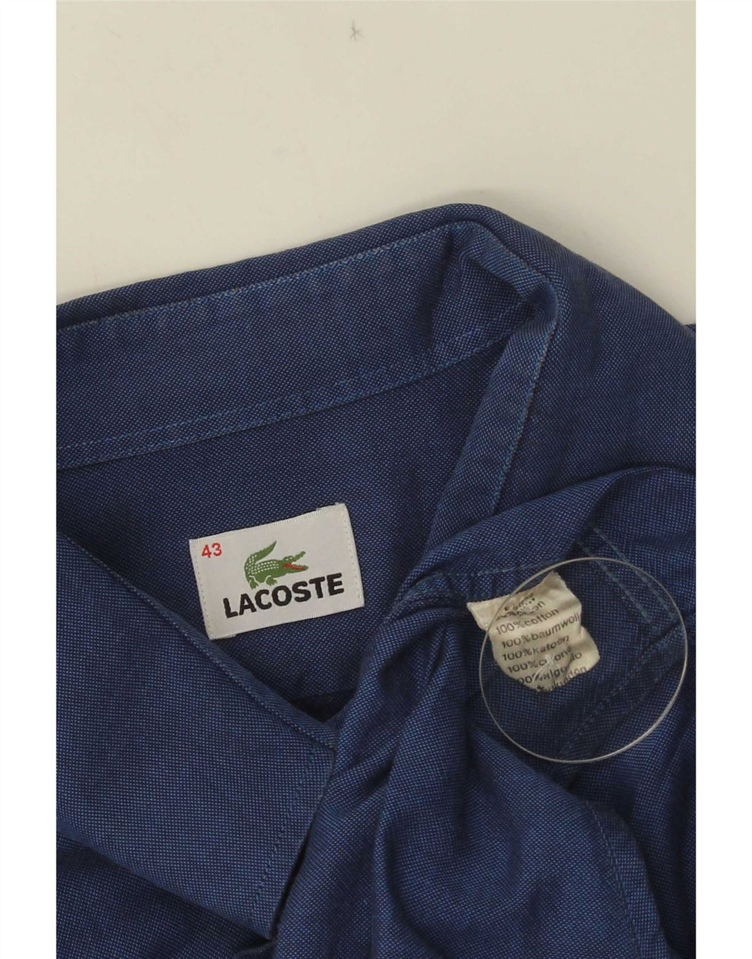 Camicia da uomo Lacoste taglia 43 grande cotone blu
