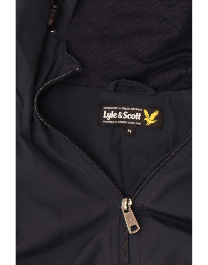 Giacca antipioggia da uomo con cappuccio Lyle & Scott UK 38 medio blu navy