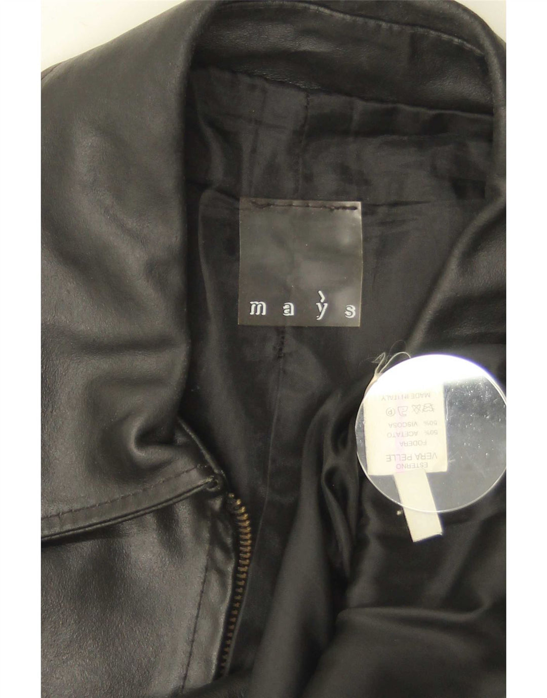 Giacca in pelle da uomo Mays IT 46 piccola in pelle nera