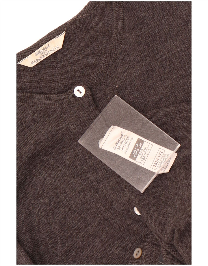 Maglione cardigan da donna Marks & Spencer UK 10 Small Grey New Wool