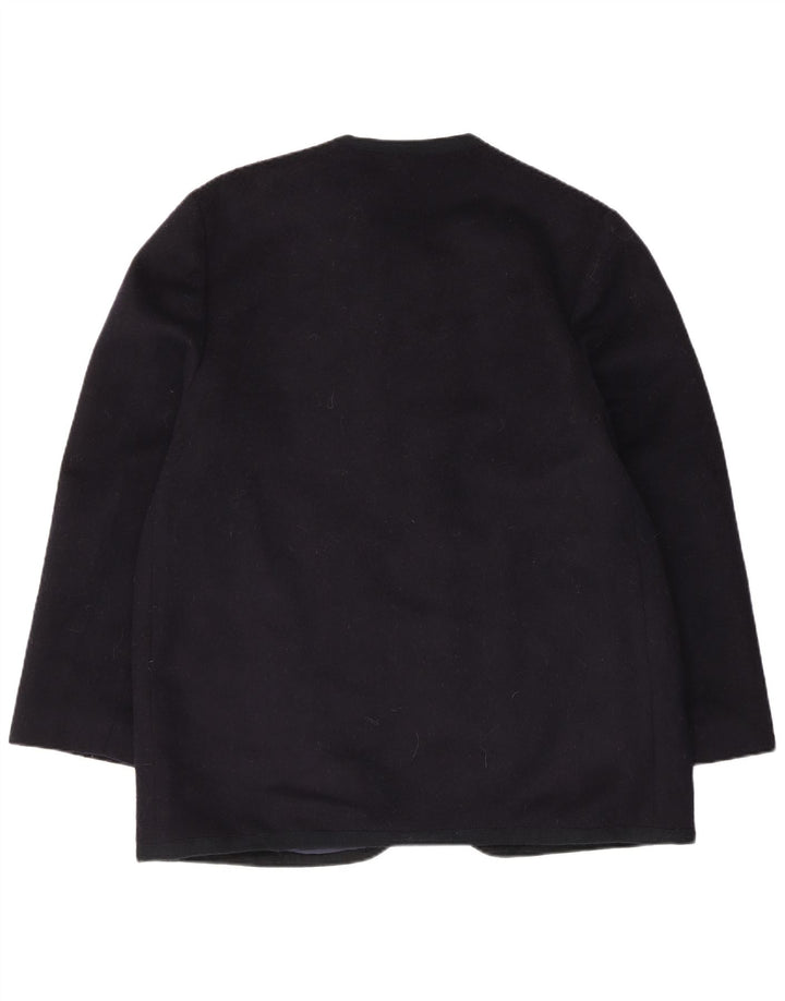 Giacca blazer vintage da donna a 5 bottoni IT 50 XL in lana blu navy