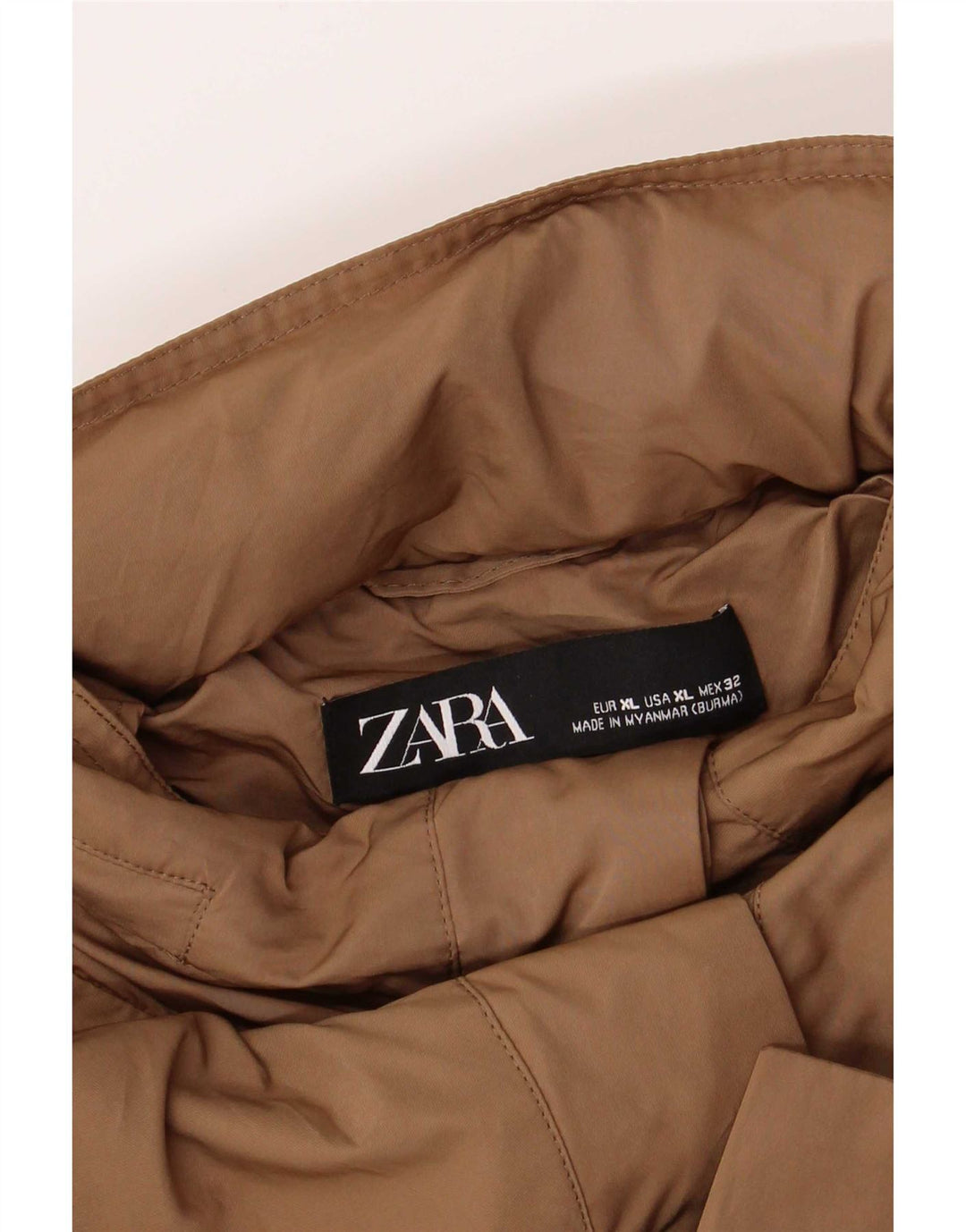 Giacca antipioggia da donna con vestibilità regolare con cappuccio Zara XL Marrone