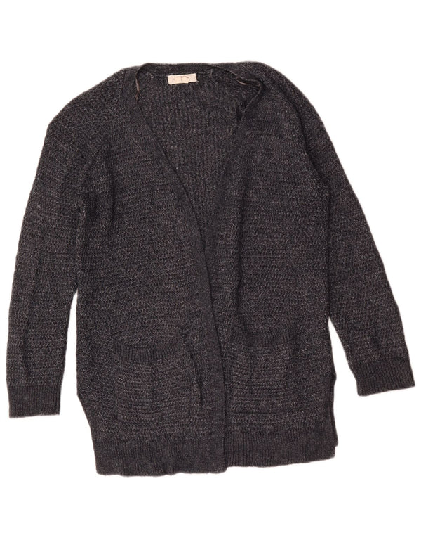 Maglione cardigan oversize lungo da donna Fat Face UK 8 piccolo acrilico grigio