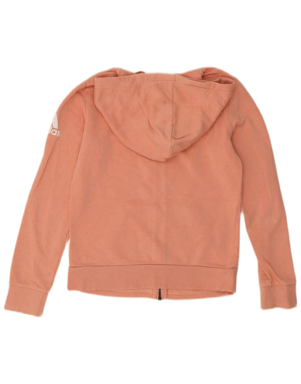 Maglione con cappuccio e zip grafica da donna Adidas UK 8/10 Piccolo cotone rosa