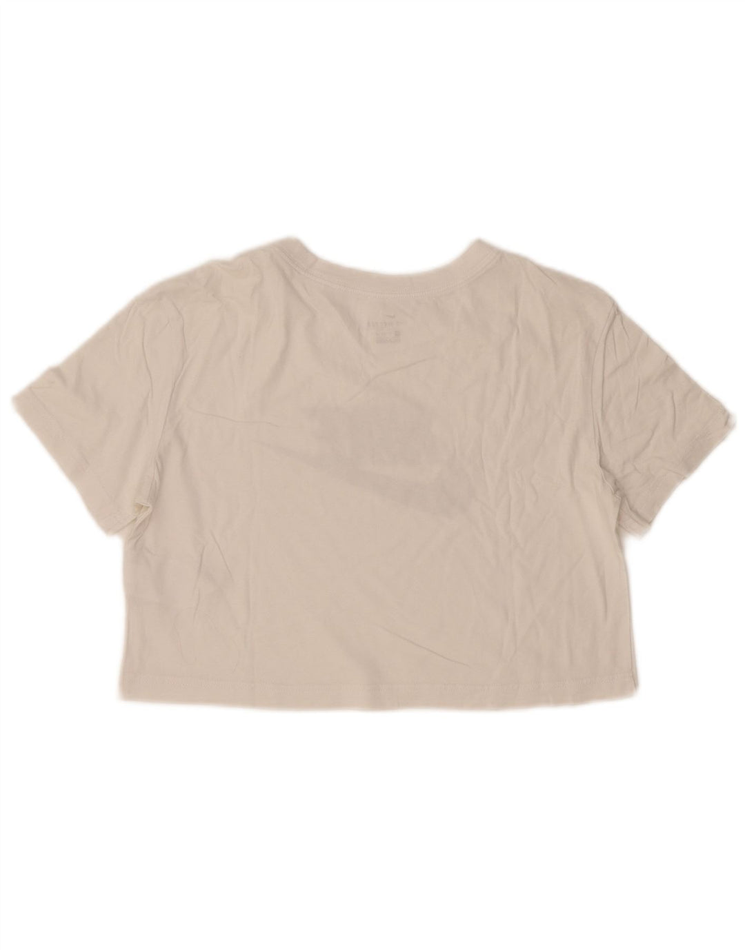 T-shirt grafica oversize corta da donna Nike UK 6 XS cotone bianco sporco