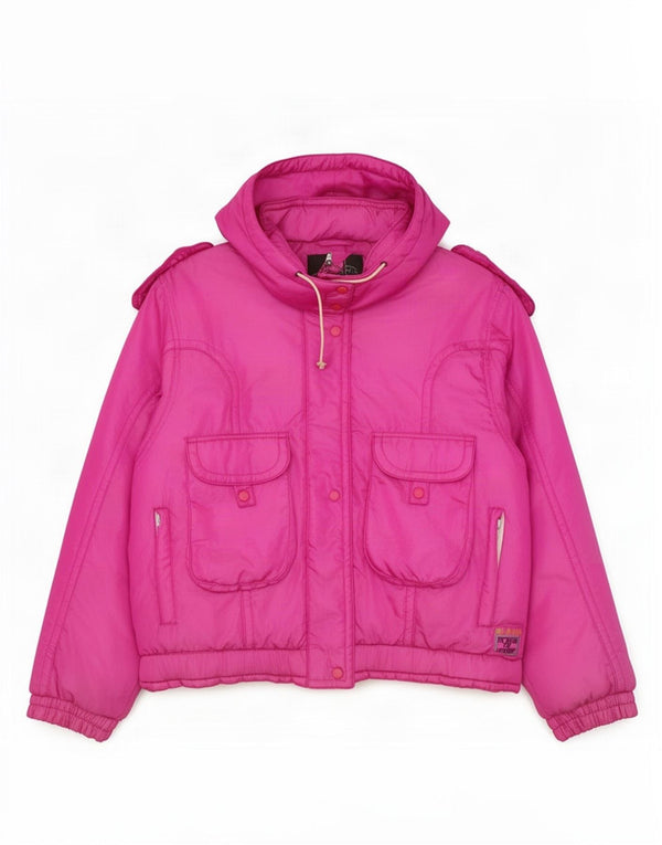 MARILENA Giacca da sci da donna vestibilità ampia con cappuccio militare IT 46 Large Rosa
