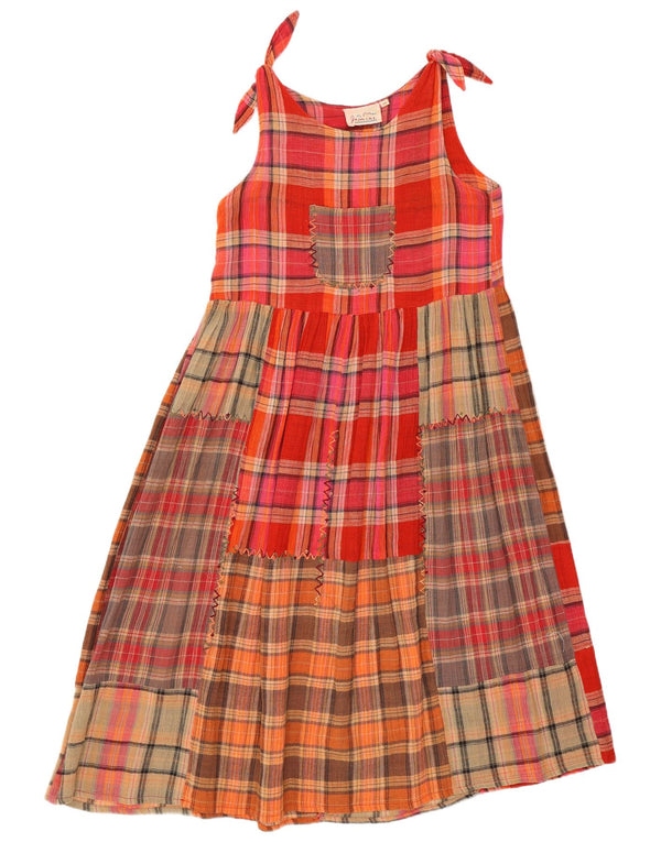 Abito a trapezio da donna vintage UK 14 Cotone patchwork medio multicolore