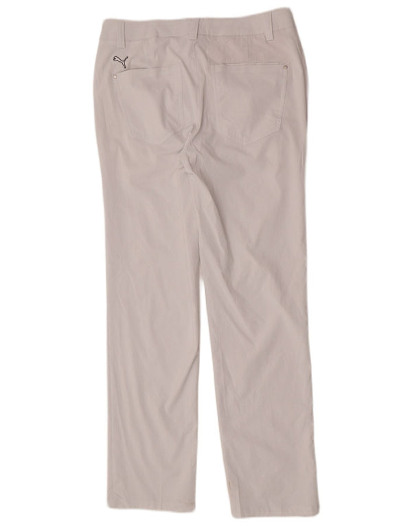 Puma Mens Straight Casual Trousers W32 L32 White Polyester