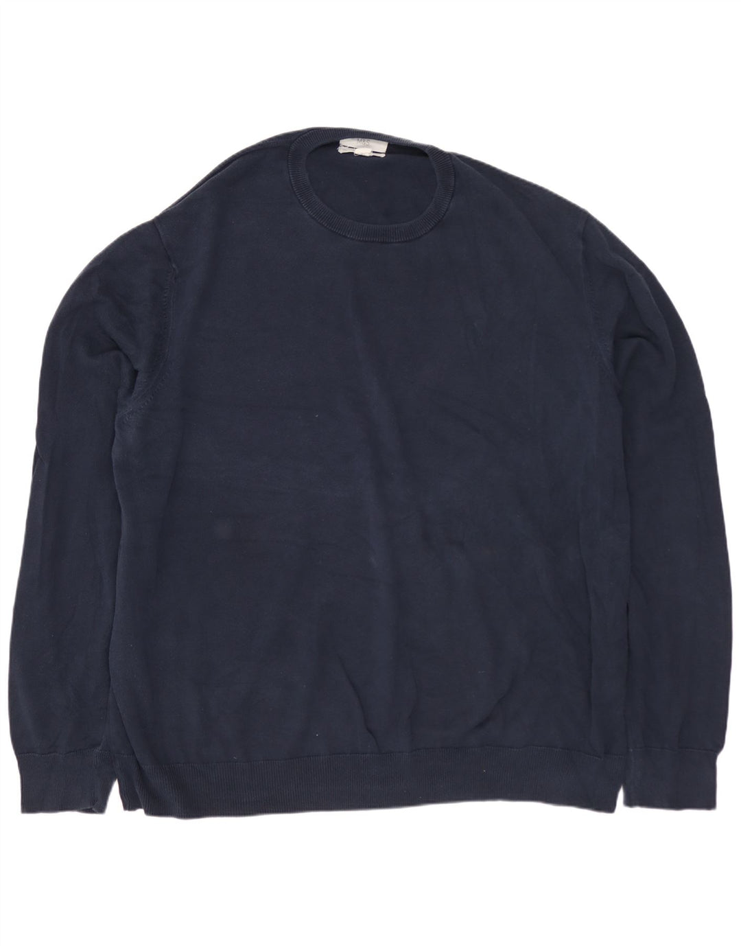 MARKS & SPENCER Maglione maglione girocollo da uomo 3XL cotone blu navy