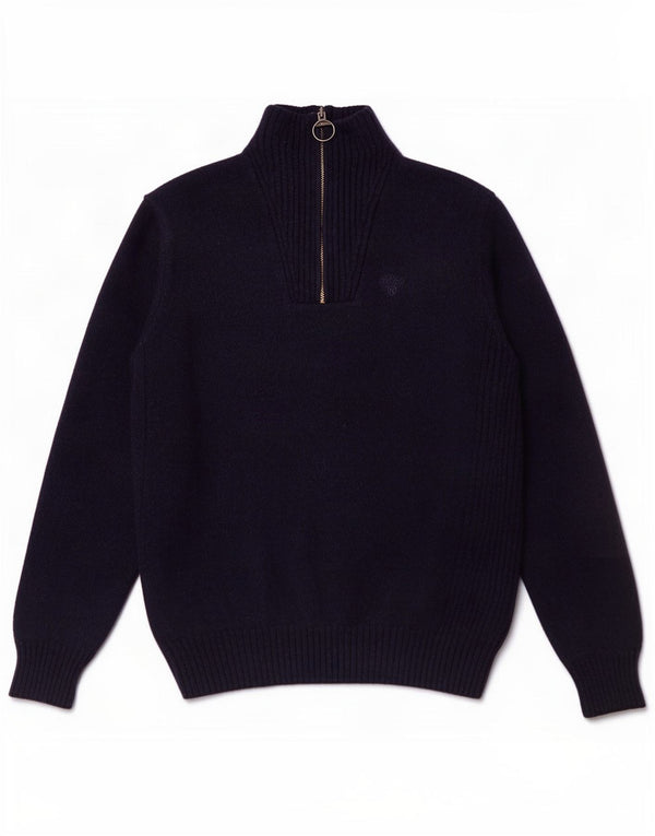 Barbour Ragazzi Maglione con Zip Collo Maglione 13-14 Anni Blu Navy Lana