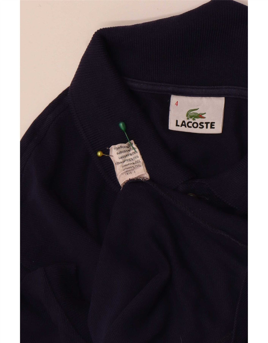 Polo da uomo Lacoste taglia 4 media in cotone blu navy
