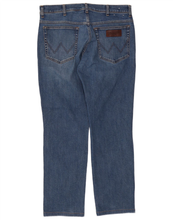 Wrangler Mens Texas Stretch Straight Jeans W35 L29 Blue Cotton