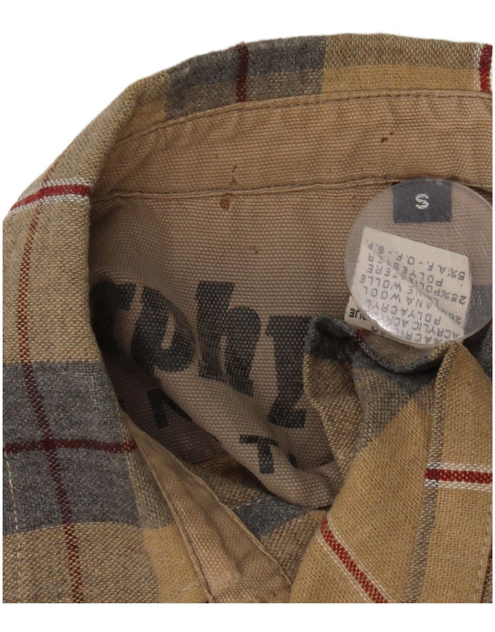 Camicia da uomo in flanella Murphy & Nye piccola in acrilico scozzese beige