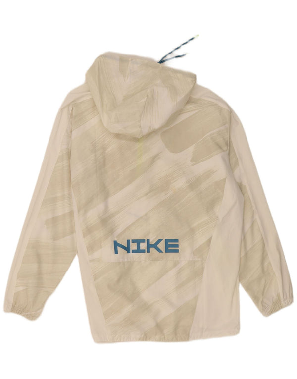 Giacca antipioggia Nike da uomo, vestibilità ampia, pullover con cappuccio, UK 40, grande a righe beige