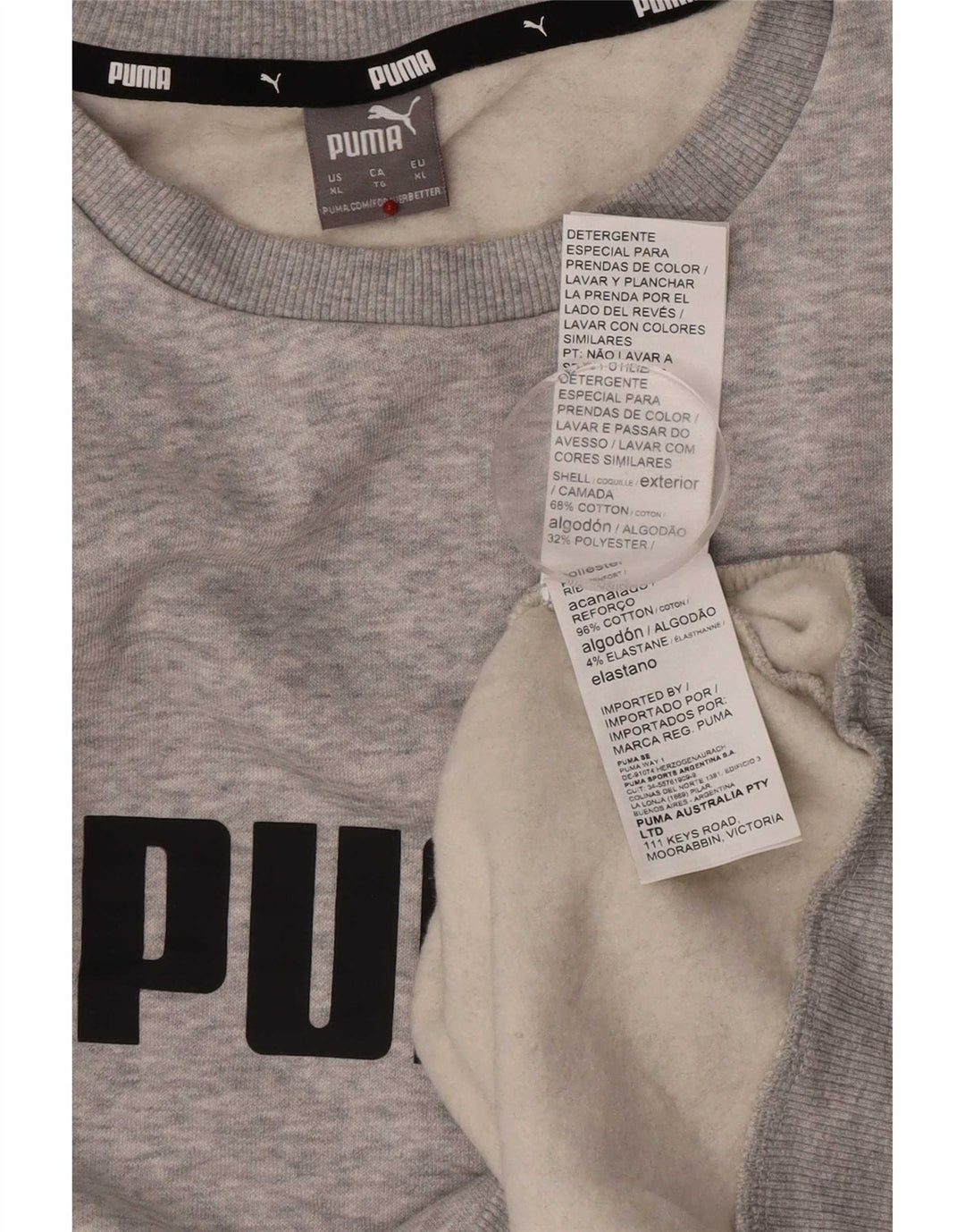 Felpa grafica da uomo Puma Jumper XL in cotone chiazzato grigio