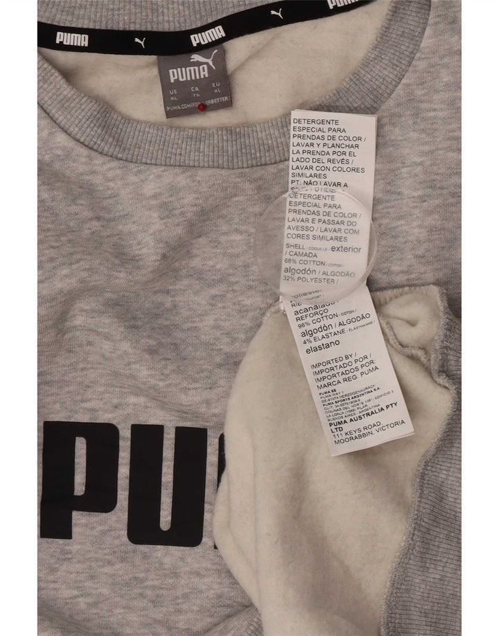 Felpa grafica da uomo Puma Jumper XL in cotone chiazzato grigio