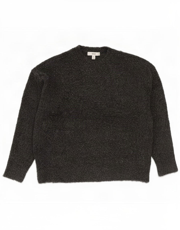 Maglione maglione girocollo da donna Marks & Spencer UK 14 Poliestere grigio medio