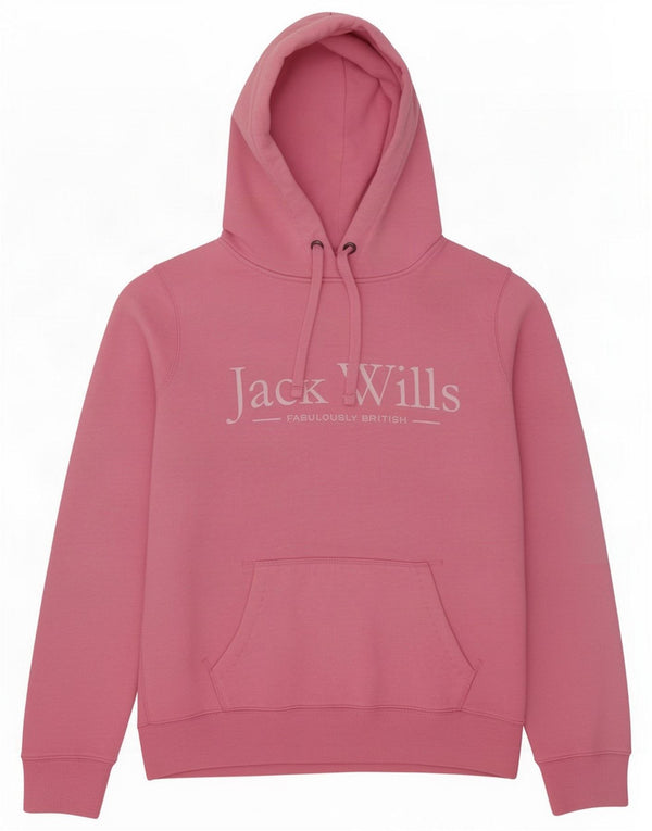 Jack Wills Felpa con cappuccio oversize con grafica da donna UK 10 Small Rosa Cotone