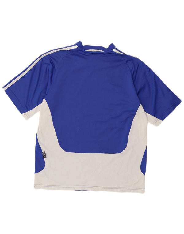 T-shirt Adidas Climalite da uomo Top in poliestere color block blu medio