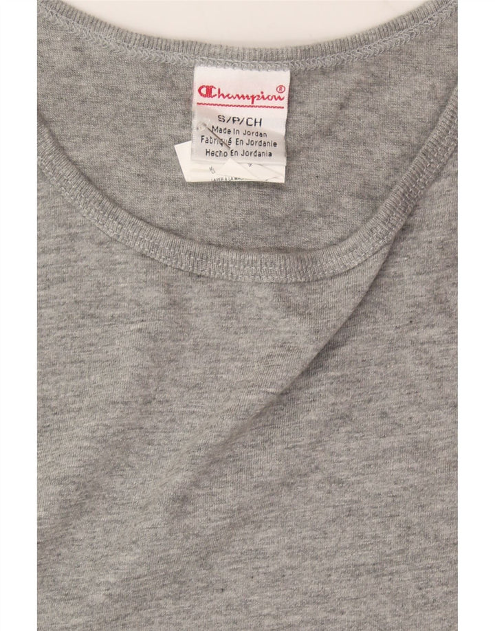 CHAMPION Womens Crop Vest Top UK 10 Small Grey Cotton Vintage Champion and Second-Hand Champion from Messina Hembry 