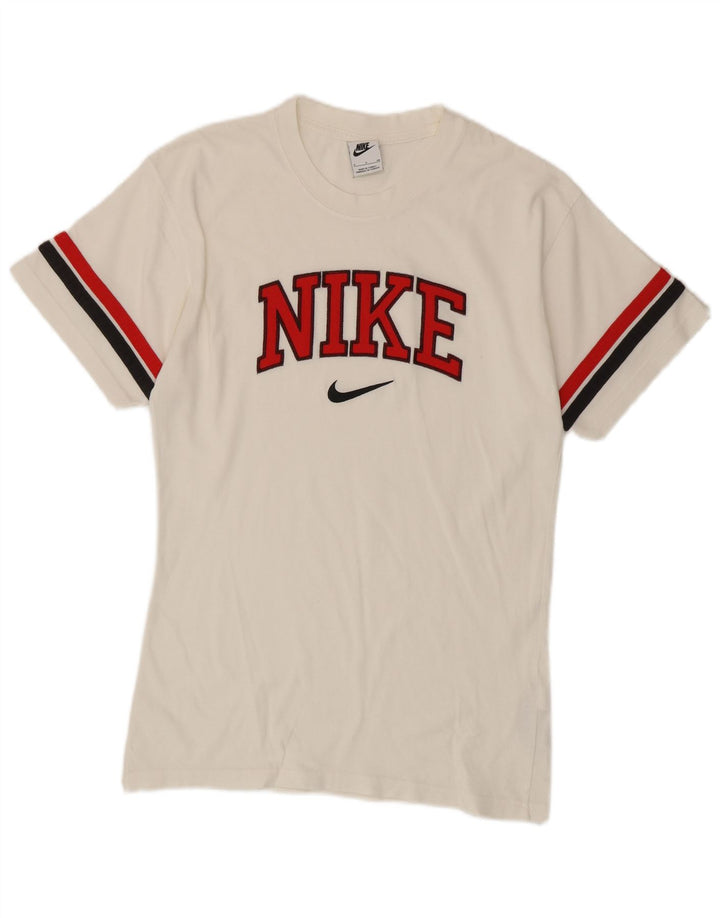 T-shirt grafica da uomo Nike Top Small in cotone color block bianco