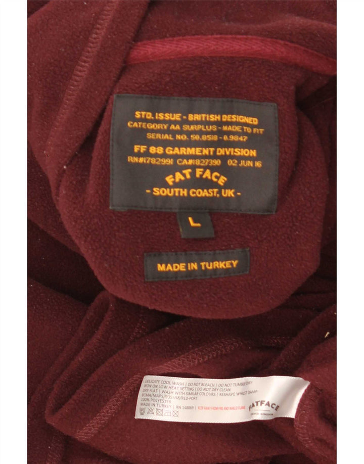 Maglione in pile da uomo con collo e zip Fat Face, grande, in poliestere marrone