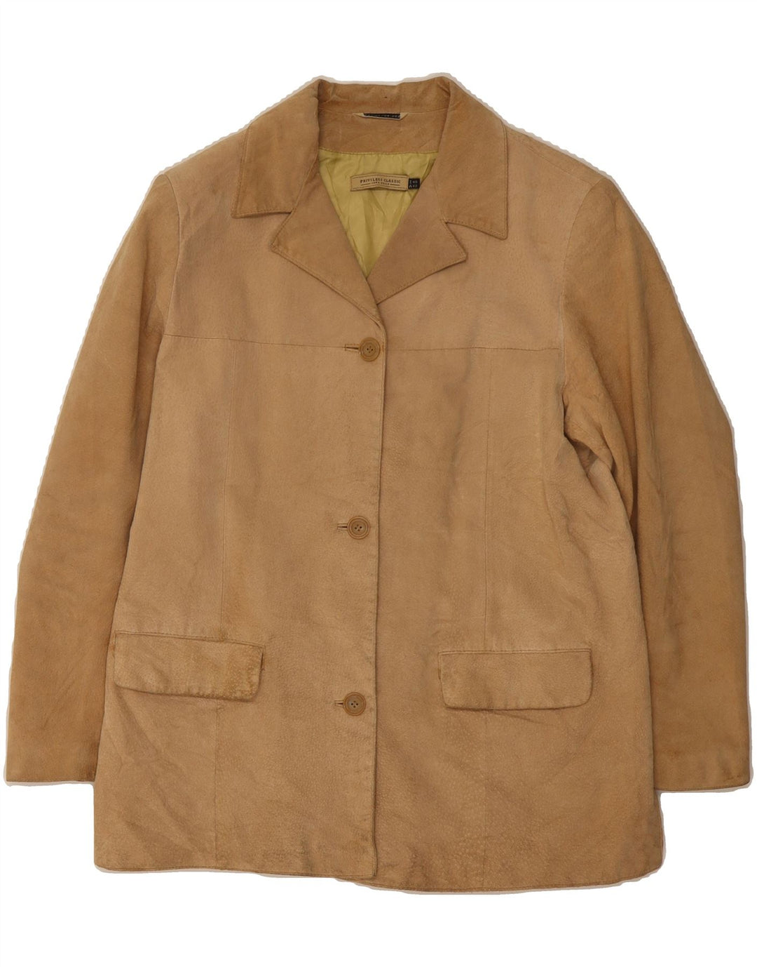 PRIVILEGI Womens Suede Jacket IT 48 XL Beige Leather Vintage Privilegi and Second-Hand Privilegi from Messina Hembry 