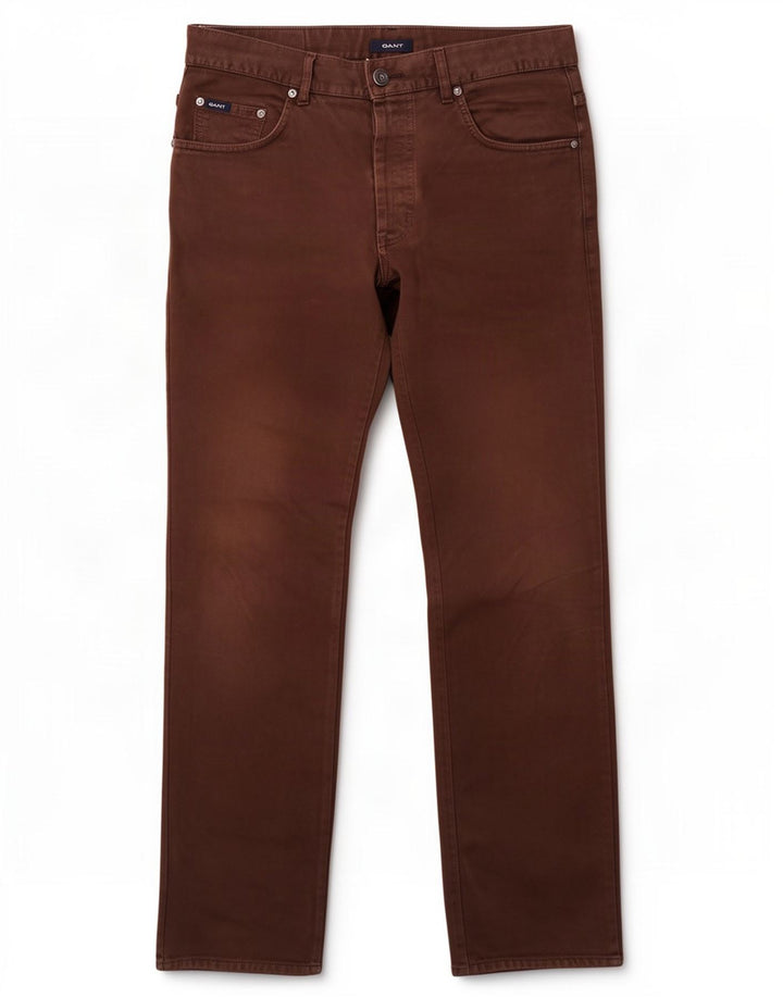 Jeans dritti da uomo vestibilità regolare Gant W34 L32 Marrone