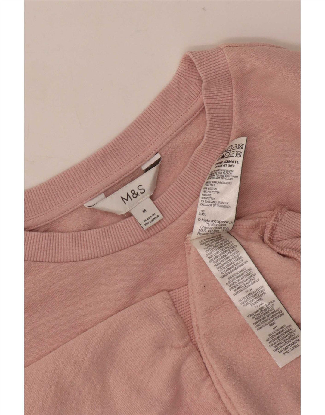 Felpa oversize da donna Marks & Spencer UK 14 cotone rosa medio