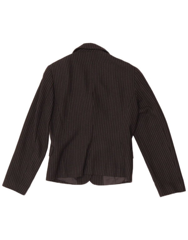 Max&Co. Giacca blazer da donna a 3 bottoni UK 12 gessato medio nero
