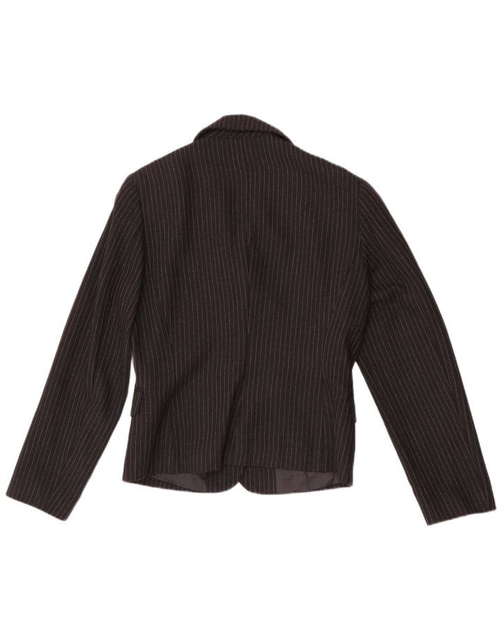 Max&Co. Giacca blazer da donna a 3 bottoni UK 12 gessato medio nero