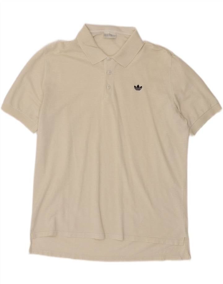 ADIDAS Mens Polo Shirt Large Off White Vintage Adidas and Second-Hand Adidas from Messina Hembry 