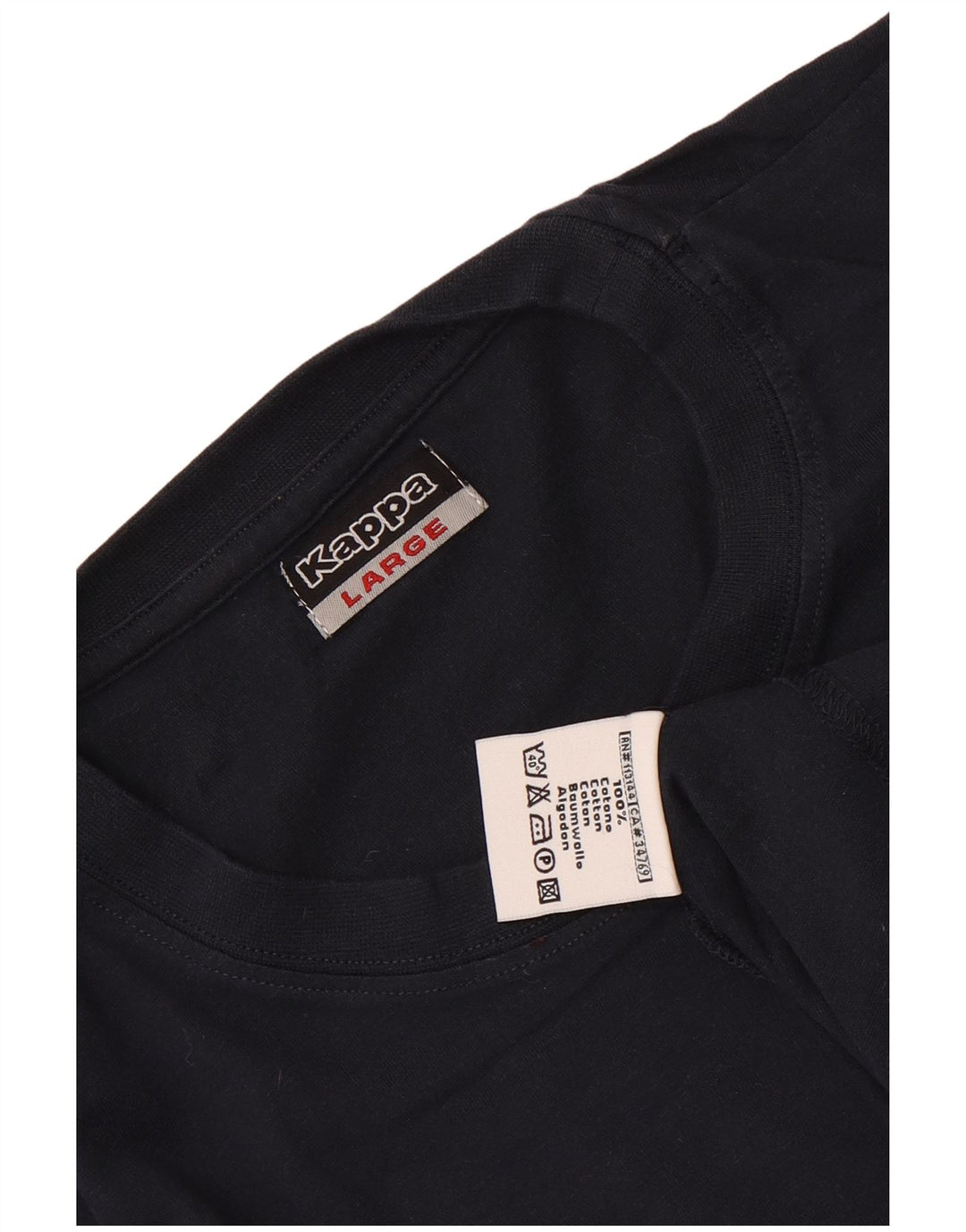 T-shirt da uomo Kappa Top Large in cotone blu navy